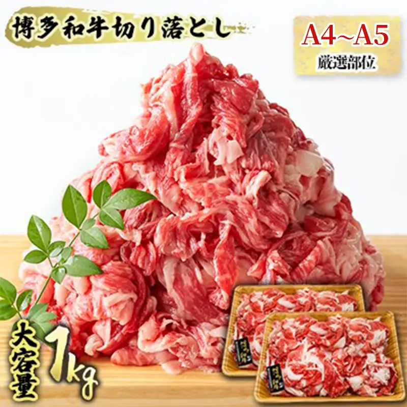 【数量限定】 牛肉 A4～A5 博多和牛 切落とし 合計1000g（500g×2p） 牛肉
