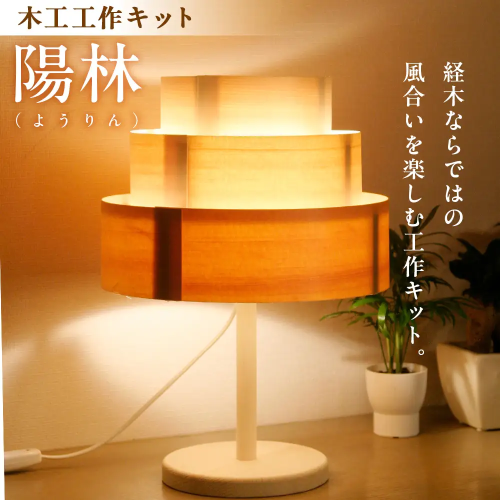 木工工作キット「陽林」 加賀谷木材 | 木工 体験 照明 インテリア DIY 木製 灯 親子 子ども ライト 家族 作る 優しい 北海道 津別町 送料無料