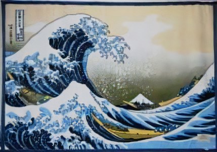 アートブランケット『神奈川沖浪裏』葛飾北斎「シングル」[1665]◇