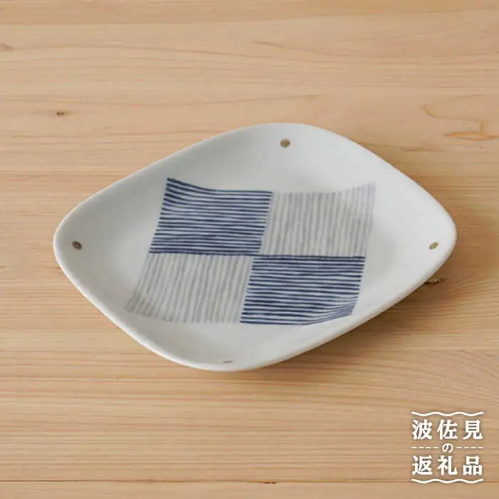 【波佐見焼】千段格子 フリートレイ (小) 角皿 小皿  5枚セット 食器 皿 【陶もと】 [PE16]  波佐見焼