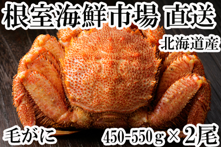 根室海鮮市場[直送]ボイル毛がに450～550g×2尾 B-28074
