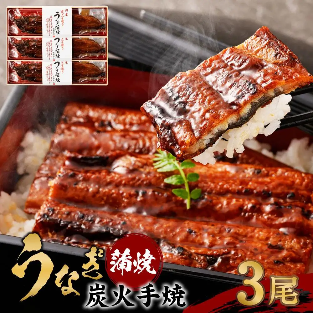 【秋月】うなぎ蒲焼炭火手焼 3尾セット