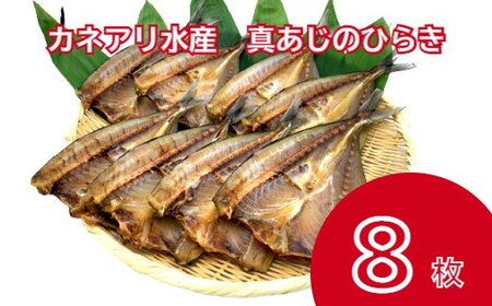 真あじのひらき　８枚入り（冷凍）カネアリ水産