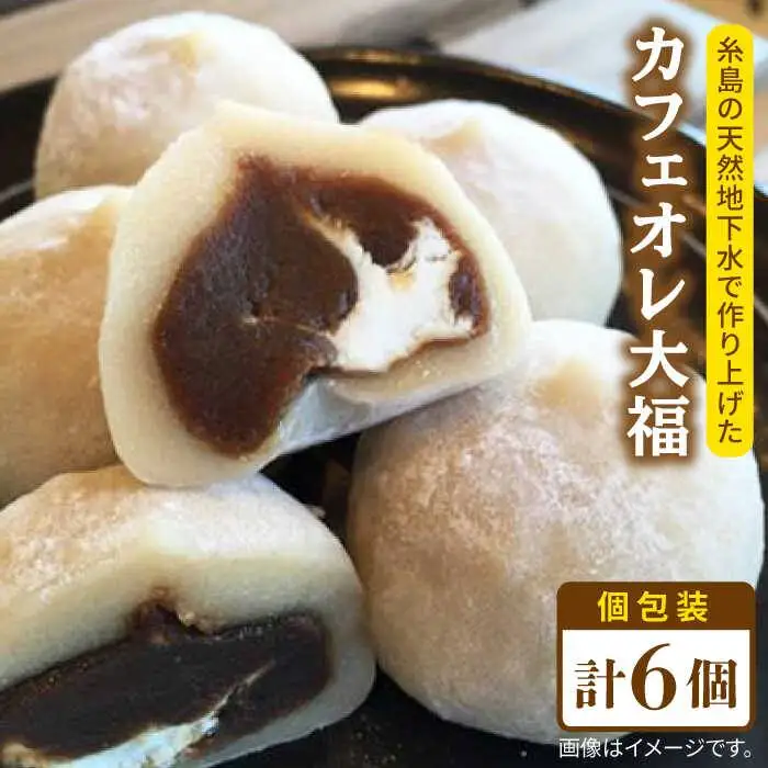 糸島 カフェオレ 大福 6個  糸島市 / 糸島だんご本舗　和菓子 コーヒー [AWF004]