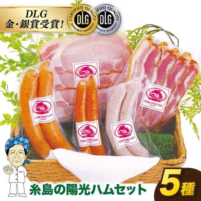 【お中元対象】＼DLG金賞・銀賞受賞！／糸島の陽光 ハム 5種 セット 4 《糸島》 【志摩スモークハウス】ハム ソーセージ 食べ比べ[AOA004]