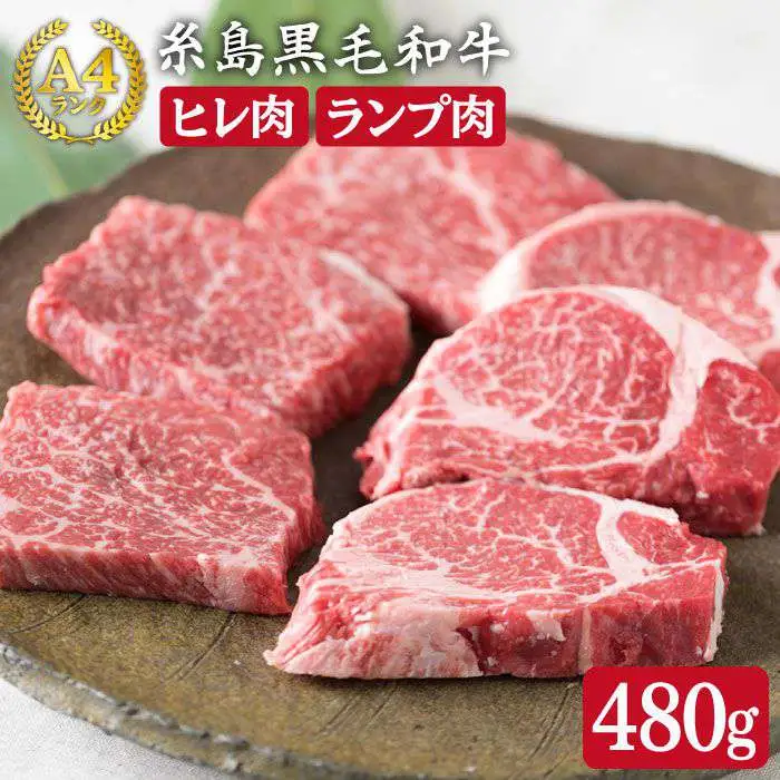 【極上ステーキ】 ヒレ ランプ 480g A4ランク 糸島 黒毛和牛 【糸島ミートデリ工房】[ACA009] ステーキ ヒレ ヒレ肉 フィレ ヘレ 牛肉 赤身 黒毛和牛 国産