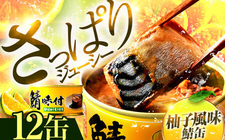 鯖味付缶詰 【柚子果汁使用】 12缶｜ 鯖 サバ さば 鯖缶 サバ缶 さば缶 鯖缶詰 サバ缶詰 さば缶詰 保存食 常備食 非常食 備蓄 災害対策 本醸造醤油仕立て 柚子 おつまみ [BFAB023]