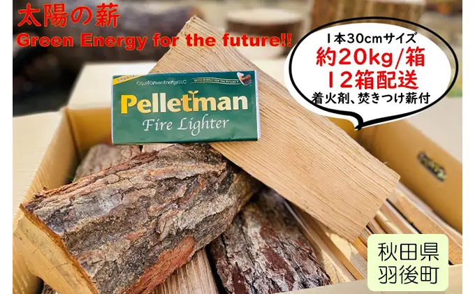 薪ストーブ初心者から上級者まで納得！太陽の薪　12箱配送 植物 まき 