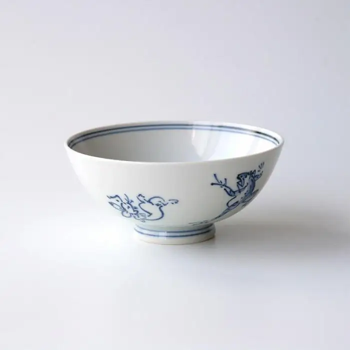 【たち吉】鳥獣戯画 飯茶碗 染付｜京都 茶碗 陶芸品 人気 おすすめ