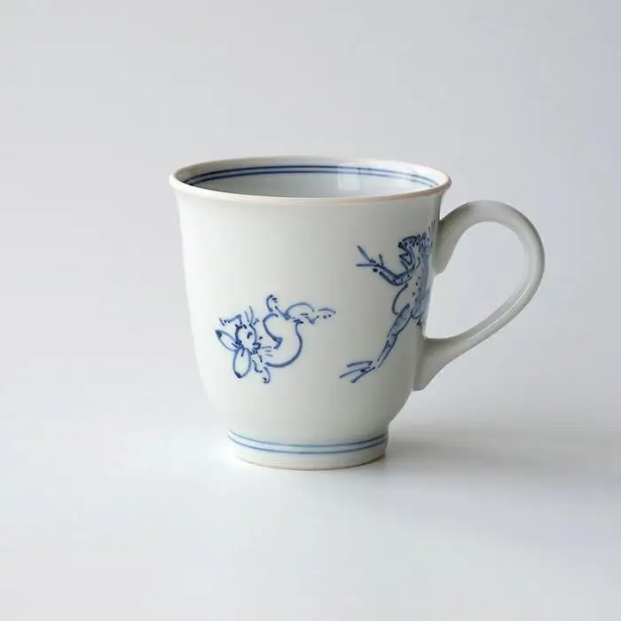 【たち吉】鳥獣戯画 マグ 染付｜京都 マグカップ 陶芸品 人気 おすすめ