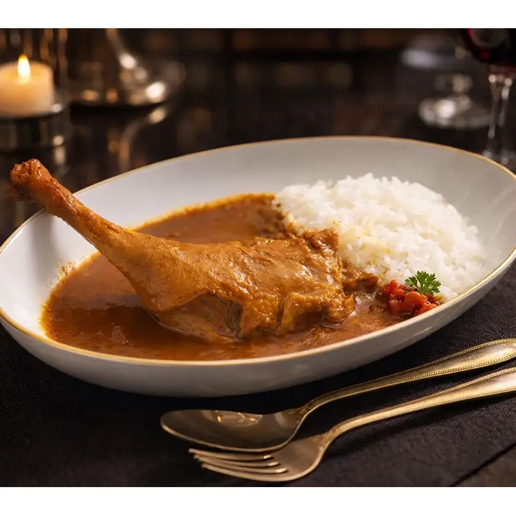 レトルト カレー 国産 骨付きモモ 1本 六ツ美のあの肉カレー 辛口 4個 セット