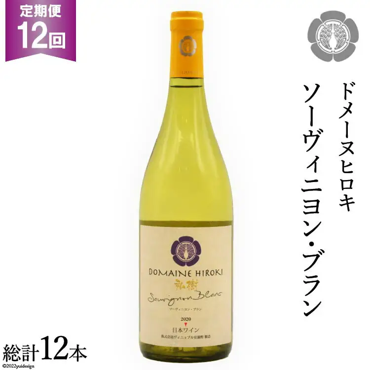 【12回定期便】ソーヴィニヨン・ブラン 750ml×1本＜ヴィニョブル安曇野 DOMAINE HIROKI＞