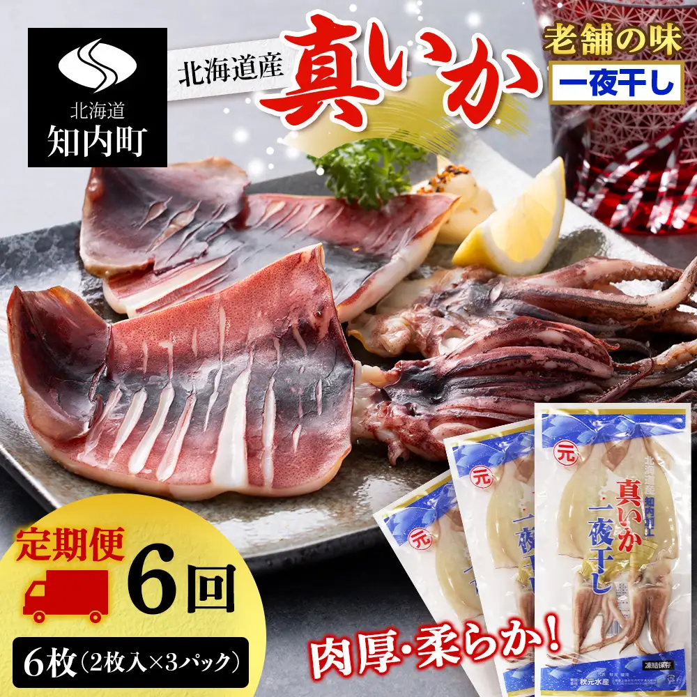 イカ 一夜干し 定期便 ☆毎月届く☆真いかの一夜干し定期便 全６回＜秋元水産＞