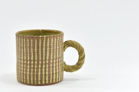 京焼「遙白釉木賊紋マグカップ」【ピスタチオグリーン】1個〈マグカップ 食器