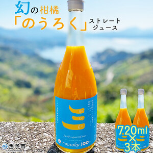 愛媛県明浜産 まぼろしの柑橘「のうろく」ストレートジュース ３本セット AKN0001