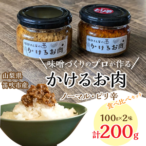 磯部さん家の かけるお肉 ノーマル ピリ辛 食べ比べセット 手作り 自家製 手作り 肉 みそ 134-003
