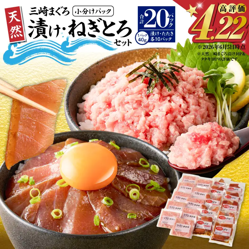 ＜選べる配送月＞【 神奈川県漁連 】 ＜ 小分けパック で 使いやすい ＞ 天然 三崎 まぐろ 漬け 10P ＆ タタキ 10P M077-001 冷凍 マグロ