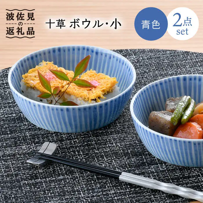 【波佐見焼】十草 ボウル 小 2点セット（青） 食器 皿 【大新窯】 [DC90]  波佐見焼