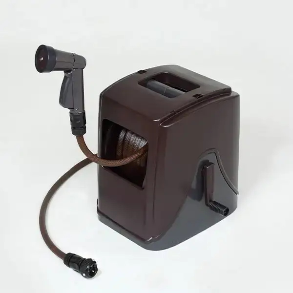 フルカバーホースリール ブラウン 30m  ガーデニング用ホースリール 水やり用ホース 水撒きホース[グリーンライフ]【018P074】