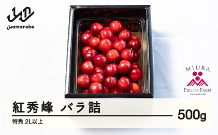 《先行予約》2027年 山形県産 令和9年産  さくらんぼ 紅秀峰 バラ詰500g 特秀 2L以上 ※沖縄・離島への配送不可  F20A-923