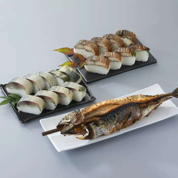 【F-891】朽木・鯖街道かねはち　鯖寿司・焼鯖ずし・焼き鯖セット【高島屋選定品】