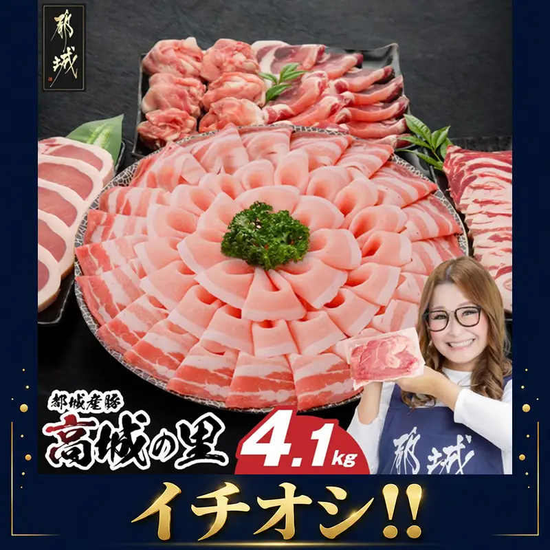 豚肉 【高城の里】 4.1kgセット〔22-84-001-4100g〕 豚肉