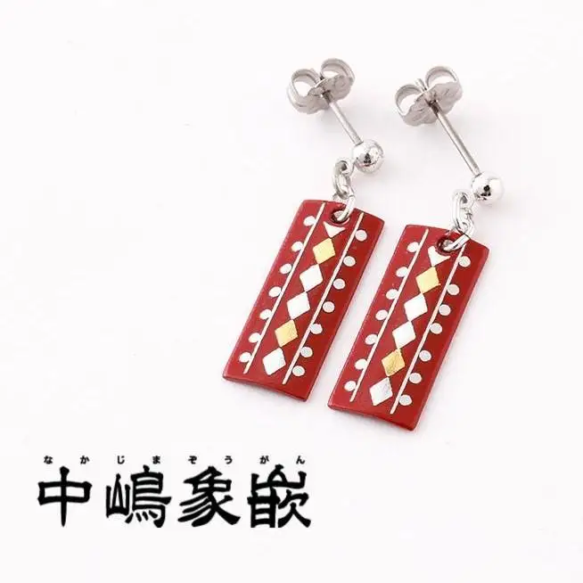 【中嶋象嵌】長四角　ピアス〈ダイヤ〉