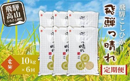 【定期便】こしひかり飛騨っ晴れ 玄米 10kg 6回 お届け 生産者直送 お米 コシヒカリ 飛騨産 飛騨高山 アグリランド  JF106