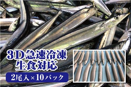 【北海道根室産】冷凍さんま2尾×10P B-41008