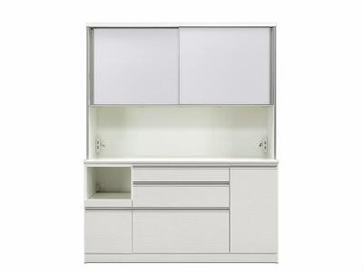 シュシュ オープンボード 幅160cm キッチンボード カップボード 引き戸 食器棚 完成品 ダイニングボード 大川家具