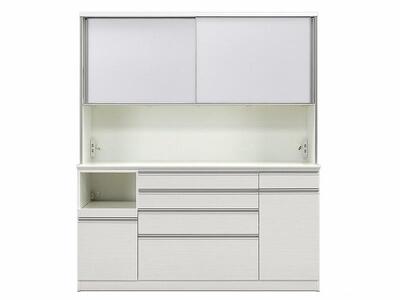 シュシュH キッチンボード 幅180cm ハイタイプ 引き戸 食器棚 オープンボード 完成品 カップボード ダイニングボード 大川家具