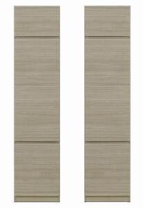 シャルム 幅40cm グレージュ 板戸キャビネット スリム 右開き 左開き キャビネット 壁面収納