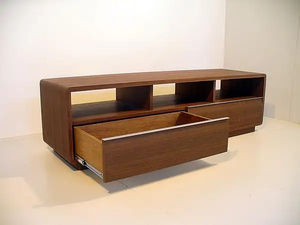 【ROUND テレビボード　ウォールナット153cm】ウォールナット材ツキ板　オイルフィニッシュ 家具 テレビ台 テレビボード TVボード AVボード 棚 リビングボード サイドボード ローボード MUFactory