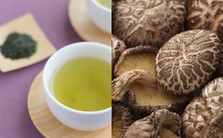 天竜茶（80g×2本）と天竜産乾しいたけ（140g）詰合せ 飲料類 お茶 