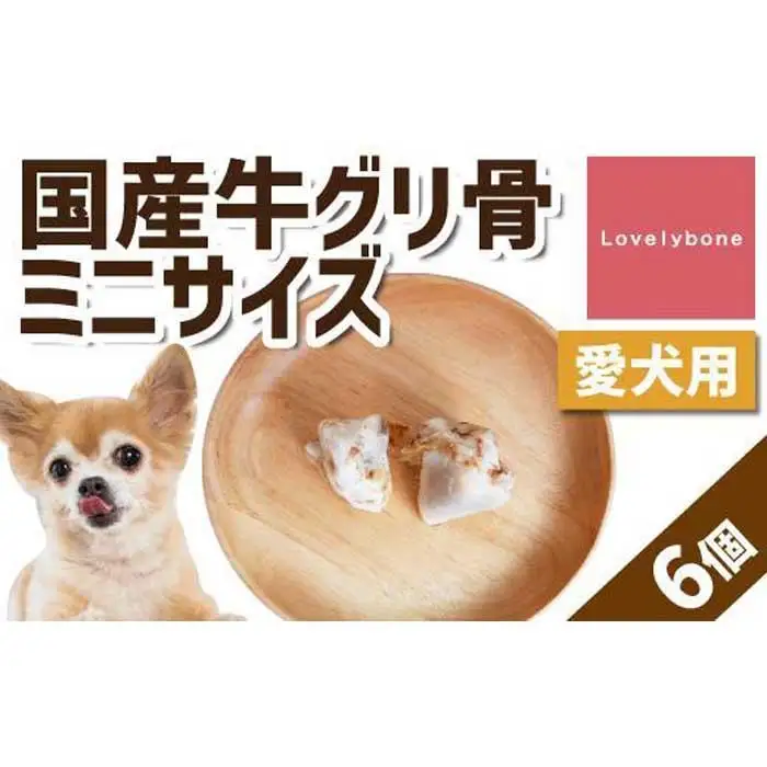 精肉店がこだわった【小型犬向けおやつ】国産牛グリ骨ミニサイズ　2個×3