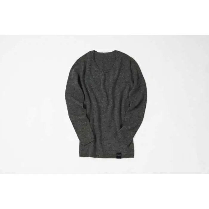NUONEカシミヤシルククルーネックプルオーバー　チャコールグレー １(9号)