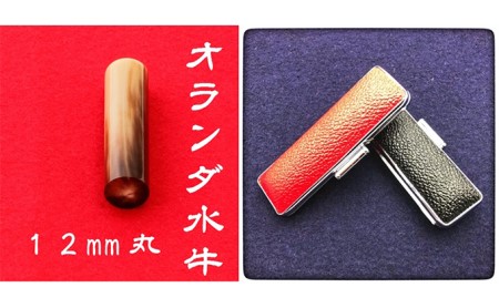 オランダ水牛12mm（5書体）牛革ケース（黒） 民芸品 工芸品  てんしょたい
