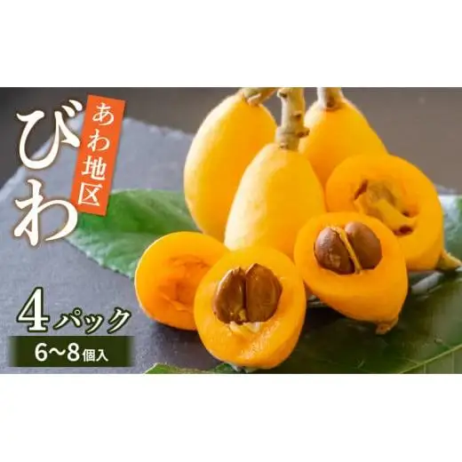 【 期間限定 】びわ 6 ~8個 4 パック 約 1.2kg びわ びわ びわ びわ YN007-2x