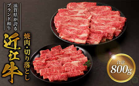 近江牛焼肉　500ｇ・近江牛切り落とし　300ｇ  日本三大和牛 近江牛 焼肉 国産牛 霜降り 産地直送  ブランド和牛 近江牛 AK-0005