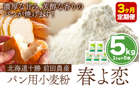 3ヶ月定期便 北海道十勝前田農産パン用小麦粉「春よ恋」5kg【3ヶ月】有限会社 十勝太陽ファーム 《お申込み月の翌月から出荷開始》小麦粉小麦粉小麦粉小麦粉小麦粉