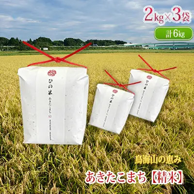 あきたこまち ひの米 精米 秋田県産 あきたこまち【6kg(2kg×3袋)】