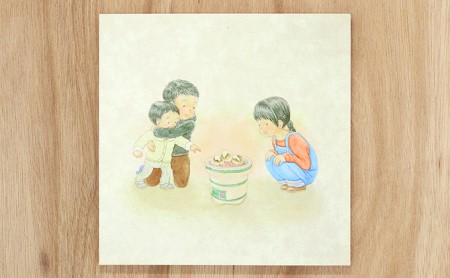 アートパネル センテンヤ えものがたり 餅やき 和紙 アートパネル