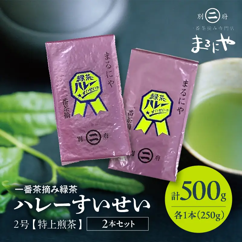 一番茶摘み緑茶ハレーすいせい2号(特上煎茶)250g 2本セット_B079-004