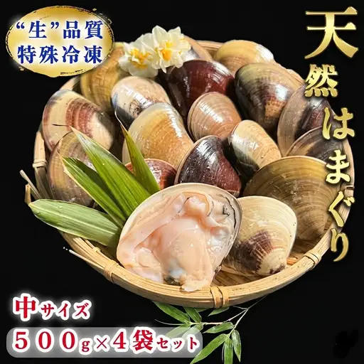 はまぐり 2kg (500g×4袋) 小分け 中サイズ 岬だより 【蛤 はまぐり】