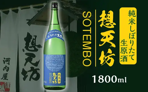 H4-51B想天坊 純米しぼりたて生原酒 1800ml【河忠酒造】（2026年11月下旬以降発送）