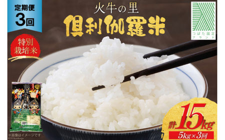 米 3回 定期便 火牛の里 倶利伽羅米 (特別栽培米) 5kg×3回 総計15kg