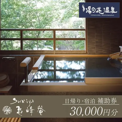 京都 湯の花温泉 すみや亀峰菴 30,000円分 宿泊補助券 京都 旅行 観光 温泉
