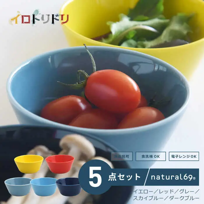 【波佐見焼】イロトリドリ ボウルL 5色セット 食器 皿 【natural69】 [QA119] 波佐見焼