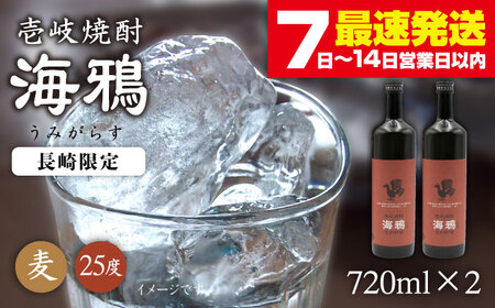麦焼酎 海鴉 25度 720ml 2本《壱岐市》【天下御免】[JDB034] のし ギフト