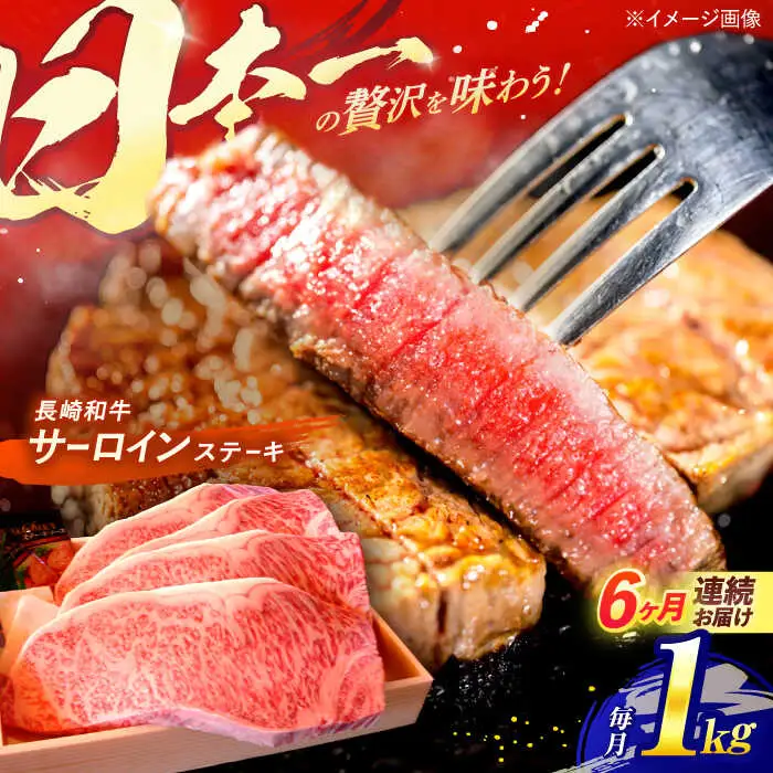 【全6回定期便】 長崎和牛 A5ランク 特選サーロインステーキ 250g×4枚 計1kg / ステーキ すてーき 和牛 牛肉 ぎゅうにく 国産牛 牛 サーロイン A5 / 諫早市 / 焼き肉おがわ [AHCD032]